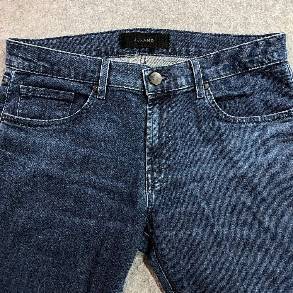 J Brand Mens Kane Slim Straight Jeans 31 Dark Blue Truncus Stretch Made in USA